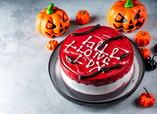 Halloween scary blood cake with copy