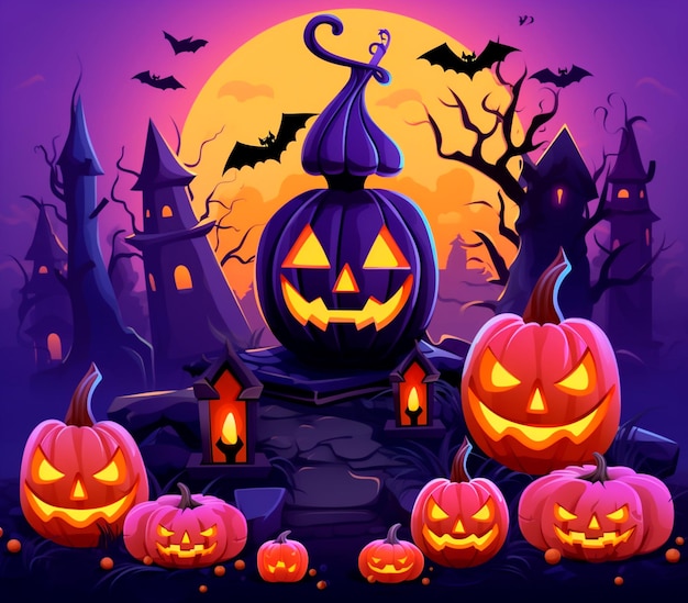 premium-ai-image-halloween-scary-pumpkin-photo
