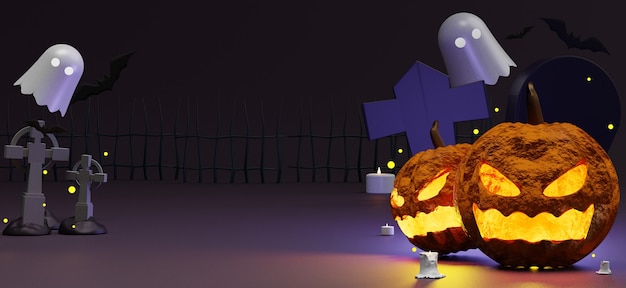 Scence di halloween con spazio vuoto per invito a una festa, social media e mock up.