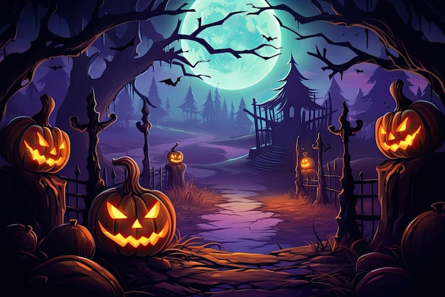 Halloween scene 2 generated ai