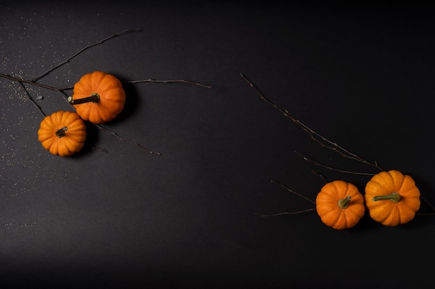 Halloween-scène op oranje achtergrond