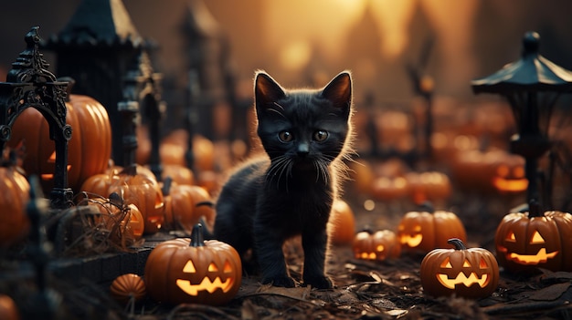 halloween scenery HD 8K wallpaper Stock Photographic Image