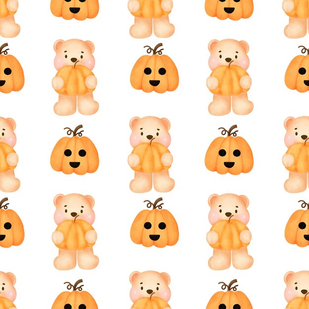 Halloween seamless patterns with Cute witch and halloween elements