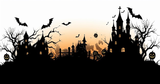 halloween silhouette on a white background stock vector