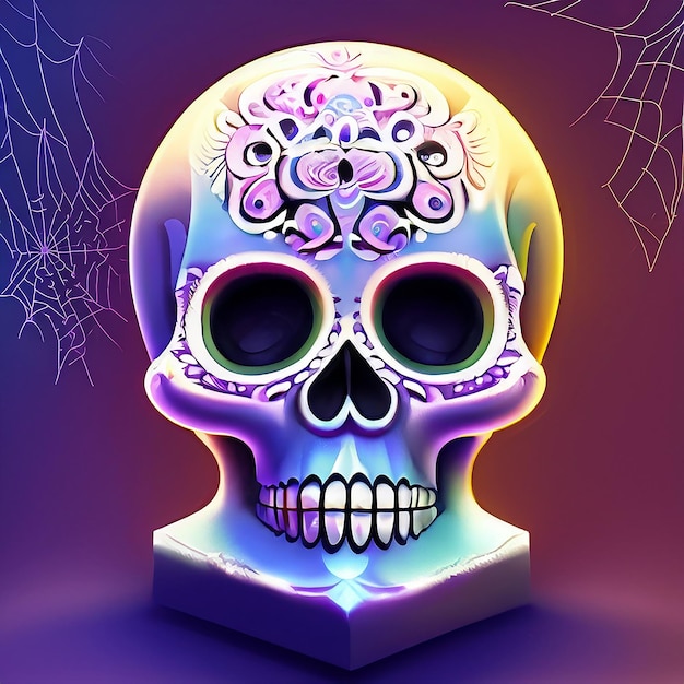 Halloween skelet hoofd clipart