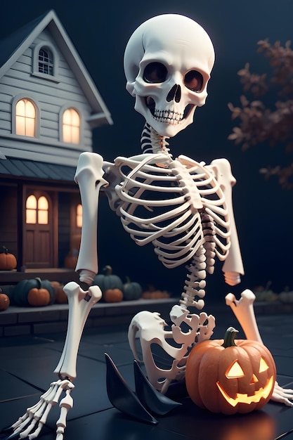 Halloween-skelet voor een spookhuis