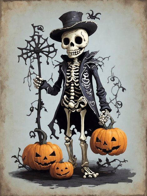 Halloween Skeleton Cartoon