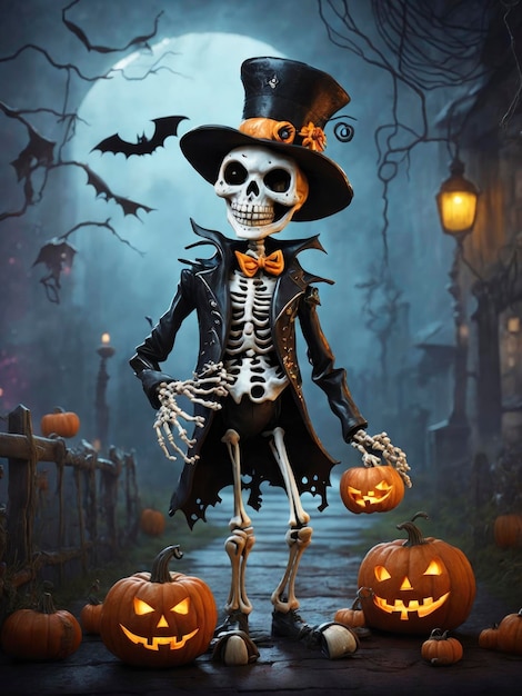 Halloween Skeleton Cartoon