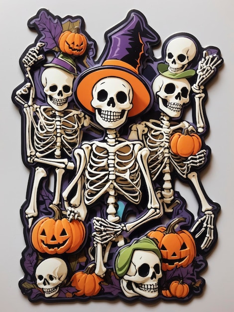 Halloween Skeleton sticker Design