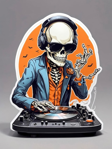 Halloween Skeleton sticker Design