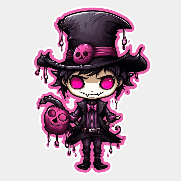 Photo halloween skull character sticker