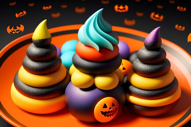 Halloween snoep koekjes dessert gastronomische gelukkige tijd wallpaper achtergrond illustratie