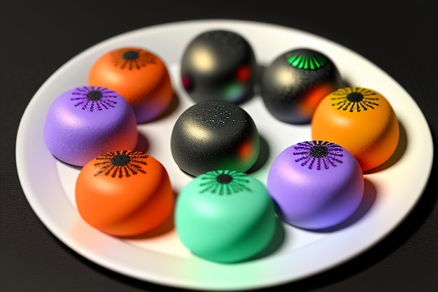 Halloween snoep koekjes dessert gastronomische gelukkige tijd wallpaper achtergrond illustratie