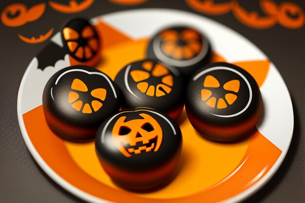 Foto halloween snoep koekjes dessert gastronomische gelukkige tijd wallpaper achtergrond illustratie