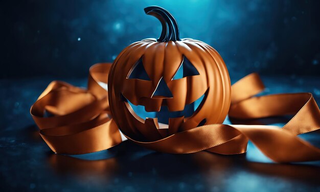 halloween spirit 3d render abstract modern blue background