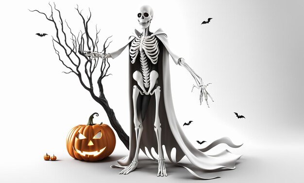 Foto sfondo bianco dello spirito di halloween