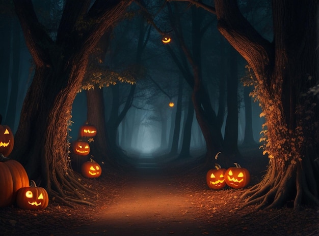 Halloween spooky forest