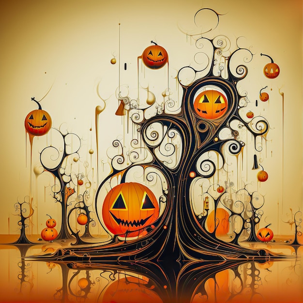 Halloween spooky modern shape Halloween artistry