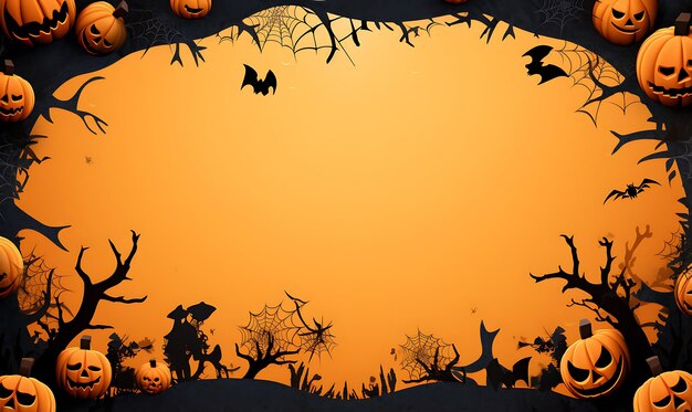 Halloween spooky nighttime scene horizontal pumpkins in graveyard in the spooky generative ai tool