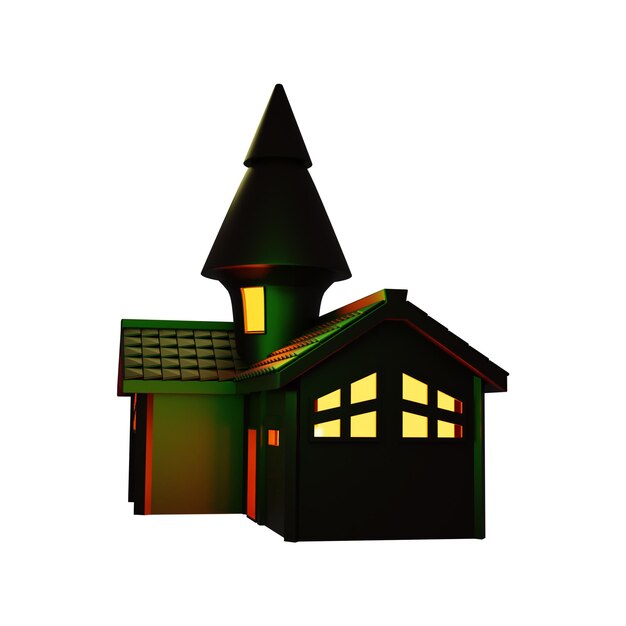 Photo halloween sticker asset witch house 02