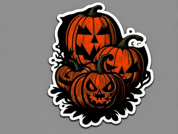 Halloween sticker design ai generated