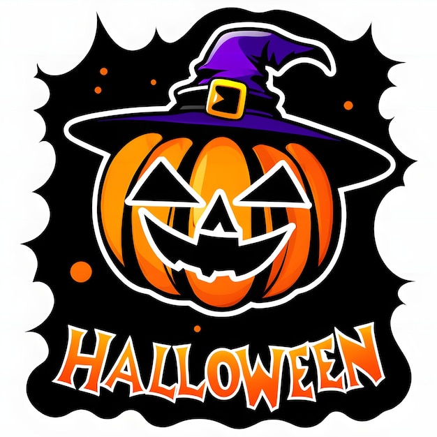 Halloween sticker icon with a cartoon character tshirt design available remove background