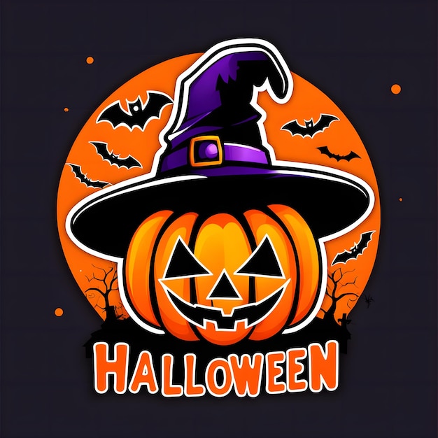 Halloween sticker icoon met een cartoon karakter t-shirt ontwerp beschikbaar achtergrond verwijderen