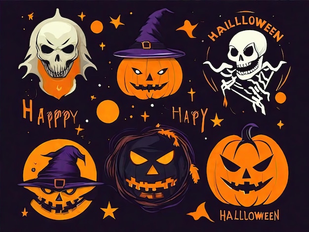 Halloween stickers generated by ai