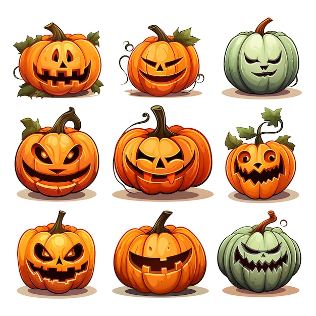 Halloween-stickers instellen ai gegenereerd