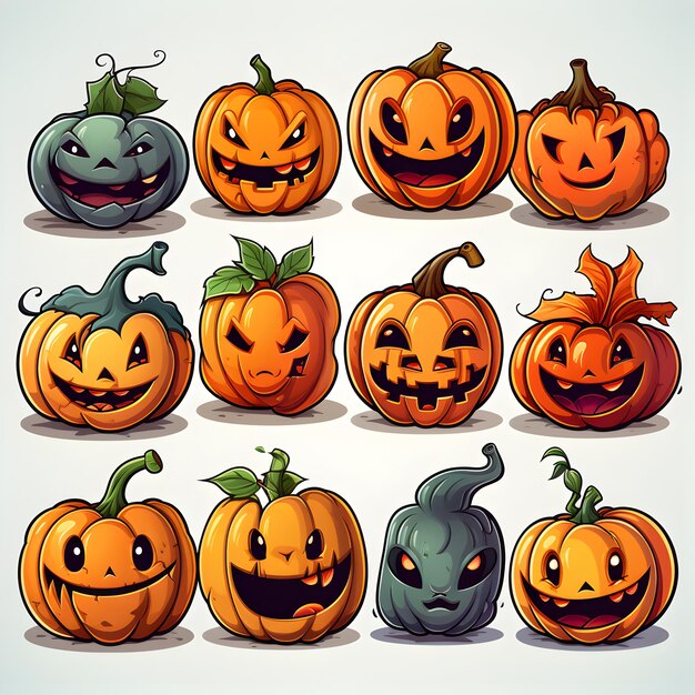 Halloween stickers set ai generated