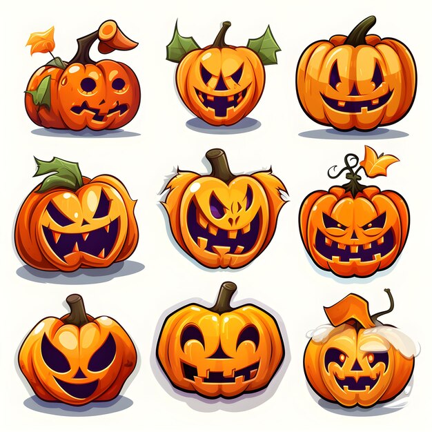 Halloween stickers set ai generated