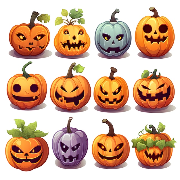 Halloween stickers set ai generated