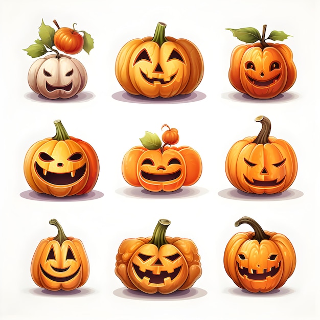 Halloween stickers set ai generated