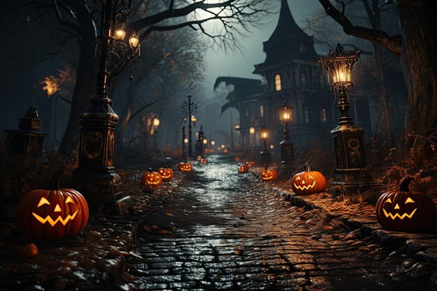 Halloween Strangest sights I've ever Pumpkins jacko'lanterns costumes spooky decorations Generated with AI