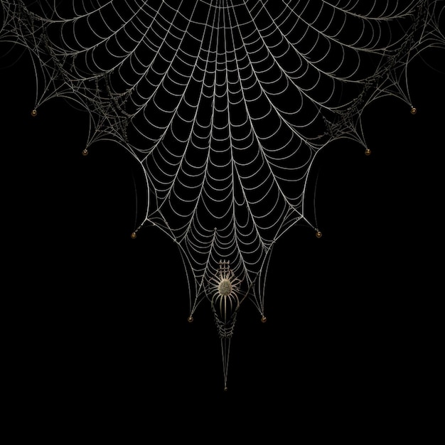 halloween style transparent translucent spider web