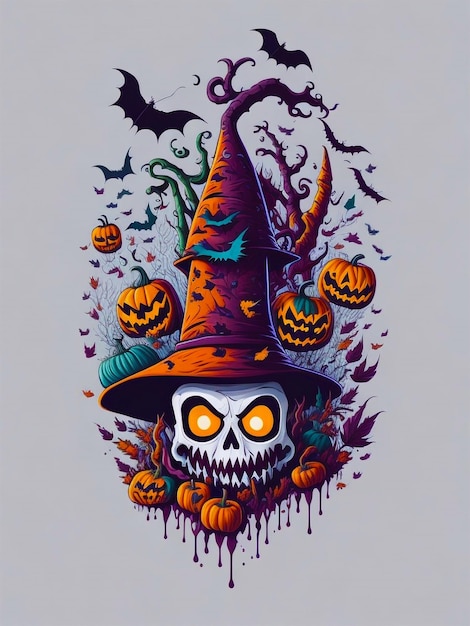 Halloween T-shirt ontwerpthema