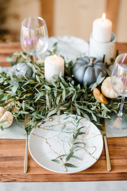 Halloween or thanksgiving table setting