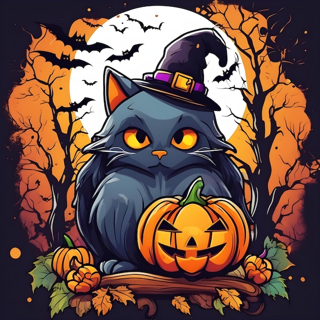 Halloween-thema vectorkunst voor t-shirts en posterontwerp