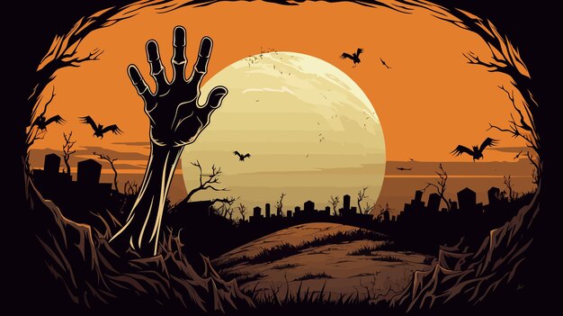 Halloween theme flat vector illustration