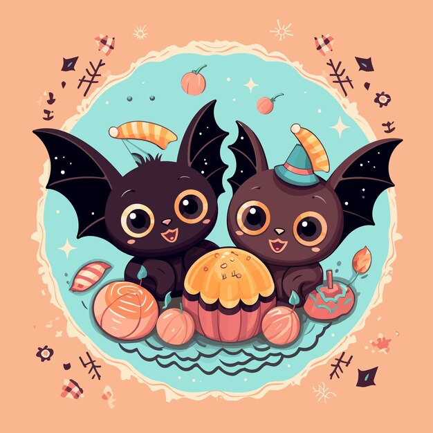 Halloween theme flat vector illustration