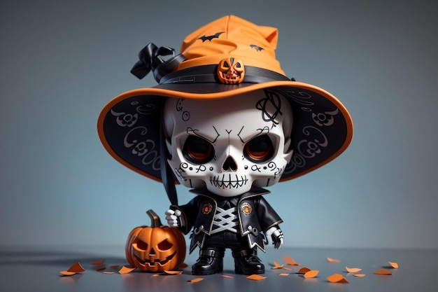 Halloween Theme Skull Chibi Character 1