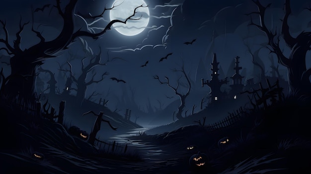 Halloween themed illustration for wallpaper or background