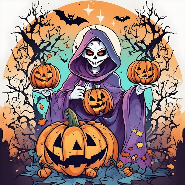 Halloween themed vector art for t shirt design ai generation