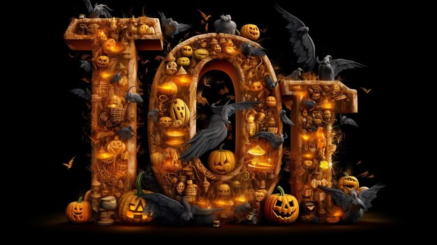 Foto word art a tema di halloween