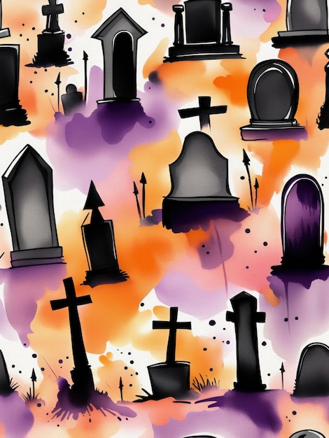 Halloween Tombstones Pattern