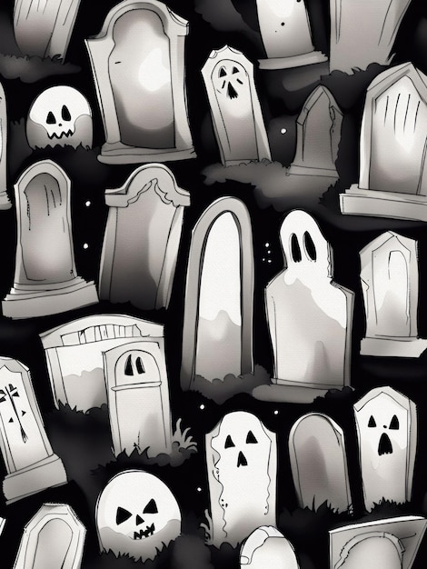 Halloween Tombstones Pattern