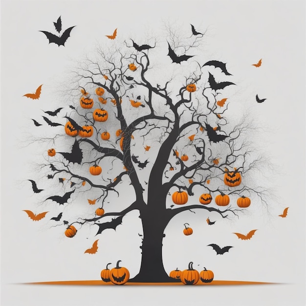 Photo halloween tree vector image