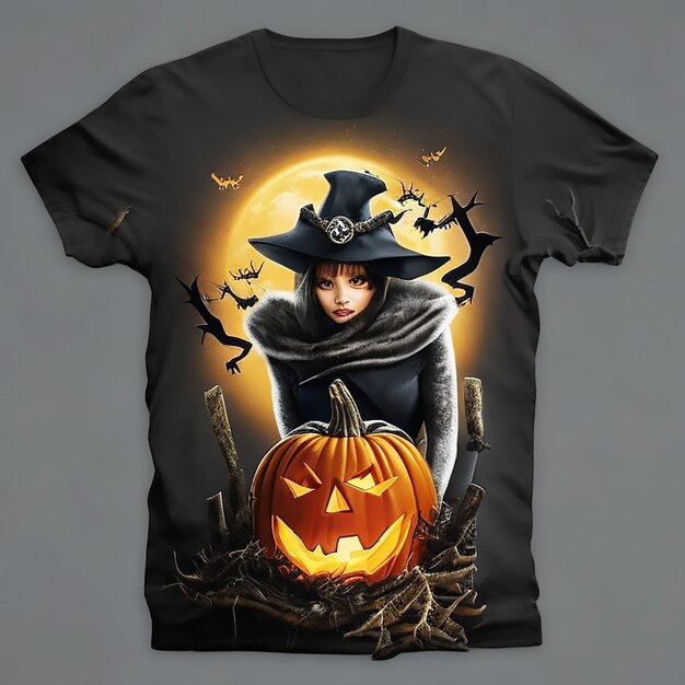 Halloween tshirt design image ai generated