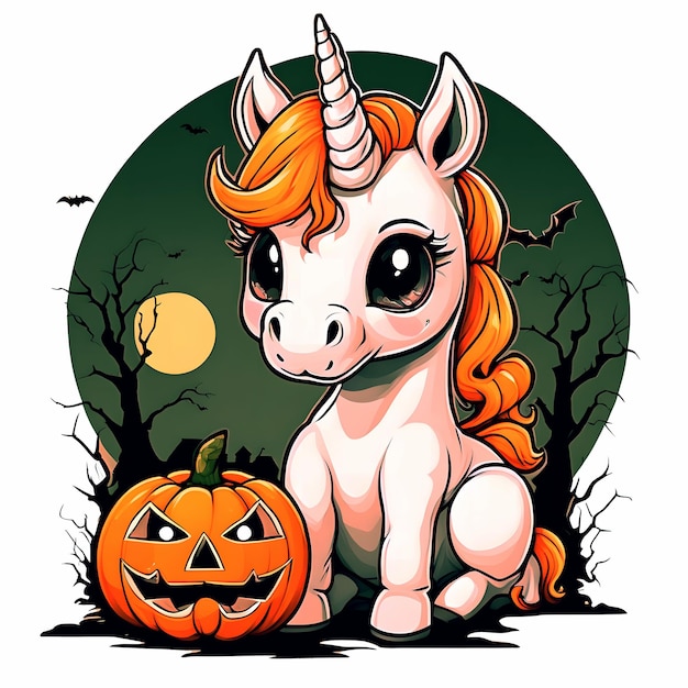 Halloween Unicorn TShirt Design