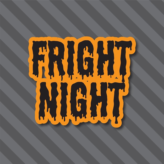 Halloween-vakantieachtergrond Fright night-bericht op een gestreepte achtergrond